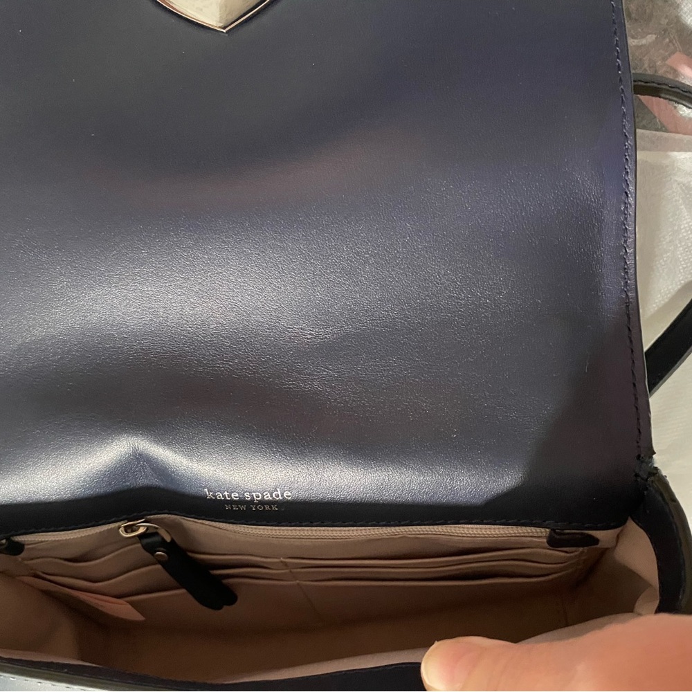 Kate Spade Amelia Jeweled Blue Denim Crossbody Bag with Chain Strap. NWOT - Picture 6 of 9